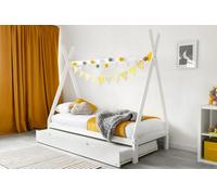 Jessie Kids White Wooden Teepee Tent Bed - Single 3Ft