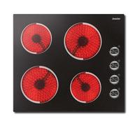 Jessier Ceramic Hob with Knobs, Built-in Electric Hob 4 Burners 60 cm