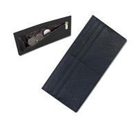 jessimi Slim Wallet Credit Card Ultra Thin Long Card Wallet Zippered Pockets ID Case Wallet Small Compact Leather Wallet Coin Purse, Sideways Black, 7.48" x 3.54" x 0.12", Small Compact Leather Wallet