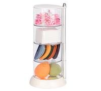 JessLab 4 Layer Clear Jewelry Organizer, 360° Rotatable Acrylic Hair Accessory Organizer, Hair Clip, Hair Tie, Earring Organizer Storage for Bathroom Vanity Countertop