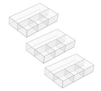 JessLab Acrylic Makeup Organizers, 3-Pack Bathroom Organizer for Drawer, Cosmetic Display Cases for Vanity, Countertop, Desk, Kitchen, and Cabinet Storage