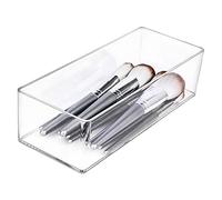 JessLab Drawer Organizer, 1-Compartment Acrylic Makeup Organizer Cosmetic Storage Jewelry Display for Desk Wardrobe Bathroom Vanity Countertop, Transparent