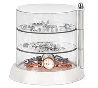 JessLab Hair Accessories Organizer, Clear 3-Layer Acrylic Box for Girl Hair Ties, Classify Storage by Layer for Accessories, Bracelets, Rings, Bangles