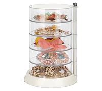 JessLab Hair Accessories Organizer, Clear 5-Layer Acrylic Box for Girl Hair Ties, Classify Storage by Layer for Accessories, Bracelets, Rings, Bangles