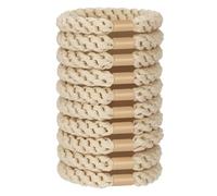 JessLab Hair Ties Set, 10 Pcs Soft Elastic Cords for Women No Damage Ponytail Holders Stretchy Bands Headband Accessory for Girls Ladies, Beige