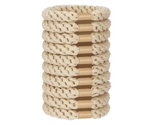 JessLab Hair Ties Set, 10 Pcs Soft Elastic Cords for Women No Damage Ponytail Holders Stretchy Bands Headband Accessory for Girls Ladies, Beige