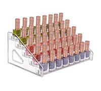 JessLab Nail Polish Organizer, 5-Tier Clear Acrylic Nail Polish Rack Essential Oil Holder Cosmetic Display Case Makeup Organizer Cosmetics Storage for Bathroom Vanity Countertop