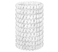 JessLab Spiral Hair Ties, 10 Pcs Traceless Phone Cord Bracelet Plastic Coil Ponytail Holders No-Damage Accessory for Girls Women Ladies, Color Assorted, Set 30