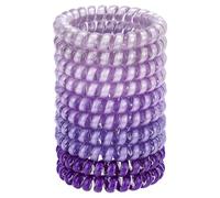 JessLab Spiral Hair Ties, 10 Pcs Traceless Phone Cord Bracelet Plastic Coil Ponytail Holders No-Damage Accessory for Girls Women Ladies, Color Assorted, Set 50