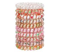 JessLab Spiral Hair Ties for Women, 10pcs No-Damage, Traceless Ponytail Holders, Assorted Colors, Cute Plastic Coil Hairbands for Ladies & Girls, Assorted Colors
