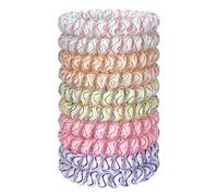 JessLab Spiral Hair Ties for Women, 10pcs No-Damage, Traceless Ponytail Holders, Assorted Colors, Cute Plastic Coil Hairbands for Ladies & Girls, Assorted Colors