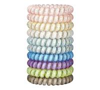 JessLab Spiral Hair Ties for Women, 10pcs No-Damage, Traceless Ponytail Holders, Assorted Colors, Cute Plastic Coil Hairbands for Ladies & Girls, Assorted Colors