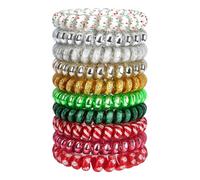JessLab Spiral Hair Ties for Women, 10pcs No-Damage, Traceless Ponytail Holders, Assorted Colors, Cute Plastic Coil Hairbands for Ladies & Girls, Assorted Colors