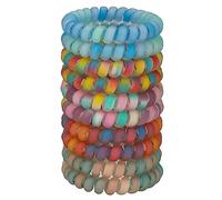 JessLab Spiral Hair Ties for Women, 10pcs No-Damage, Traceless Ponytail Holders, Assorted Colors, Cute Plastic Coil Hairbands for Ladies & Girls, Assorted Colors
