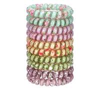 JessLab Spiral Hair Ties for Women, 10pcs No-Damage, Traceless Ponytail Holders, Assorted Colors, Cute Plastic Coil Hairbands for Ladies & Girls, Assorted Colors