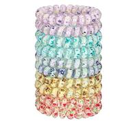 JessLab Spiral Hair Ties for Women, 10pcs No-Damage, Traceless Ponytail Holders, Assorted Colors, Cute Plastic Coil Hairbands for Ladies & Girls, Assorted Colors