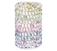 JessLab Spiral Hair Ties for Women, 10pcs No-Damage, Traceless Ponytail Holders, Assorted Colors, Cute Plastic Coil Hairbands for Ladies & Girls, Assorted Colors