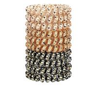 JessLab Spiral Hair Ties for Women, 10pcs No-Damage, Traceless Ponytail Holders, Assorted Colors, Cute Plastic Coil Hairbands for Ladies & Girls, Assorted Colors