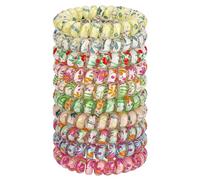 JessLab Spiral Hair Ties for Women, 10pcs No-Damage, Traceless Ponytail Holders, Assorted Colors, Cute Plastic Coil Hairbands for Ladies & Girls, Assorted Colors