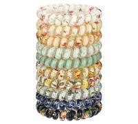 JessLab Spiral Hair Ties for Women, 10pcs No-Damage, Traceless Ponytail Holders, Assorted Colors, Cute Plastic Coil Hairbands for Ladies & Girls, Assorted Colors