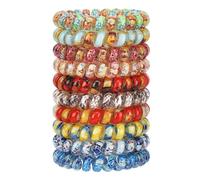 JessLab Spiral Hair Ties for Women, 10pcs No-Damage, Traceless Ponytail Holders, Assorted Colors, Cute Plastic Coil Hairbands for Ladies & Girls, Assorted Colors