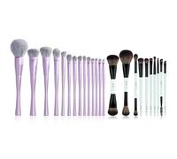 Jessup 10pcs Double Ended Make up Brushes T500 and 14pcs Vegan Purple Makeup Brushes Set T512
