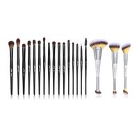 Jessup 16Pcs Black Eye Makeup Brushes Set T272 and Jessup 3pcs Dual Ended Face Makeup Brush Set T521