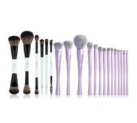Jessup 6pcs Double Ended Makeup Brushes Sets T501 and 14pcs Vegan Makeup Brush Set T512
