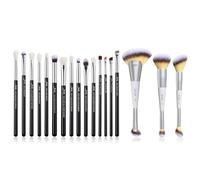 Jessup Eye Brushes 15Pcs Professional Eye Makeup Brushes Set T177 and Jessup 3pcs Dual Ended Face Makeup Brush Set T521