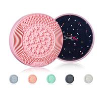 Jessup Makeup Brush Cleaner with Color Removal Silicone Sponge Deep Cleansing Pad Washing Tool Rubber Mat 2-IN-1 Wet & Dry Box A005