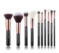 Jessup Makeup Brushes Set, 10pcs Black/Rose Gold Natural Brushes kit for Powder Foundation Blush Eyeshadow Blending Concealer Eyeliner T156