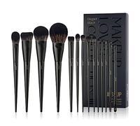 Jessup Makeup Brushes Set 14Pcs Black Make up Brushes Kabuki Foundation Eyeshadow Contour Concealer Powder Eyeliner Crease Eyebrow Blending Brush, T336