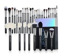 Jessup Makeup Brushes Set Professional 35pcs Premium Synthetic Labeled Make up Brush for Foundation Eyeshadow Concealer Contour Eyeliner Blush Powder and Eyebrow, Cruelty-Free, Black T342