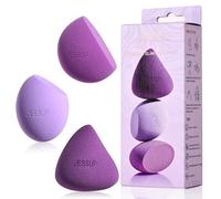 Jessup Makeup Sponge Set, 3pcs Make up Sponges for Face Foundation Concealer Contour and Blusher, Purple SP017