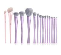 Jessup Pink Foundation and Concealer Brush T497 and Jessup 14pcs Purple Makeup Brushes Set