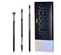 Jessup Professional Eyebrow Brushes Set, Precision Define Sculpting, Flat Angle Spoolie Brushes, Cruelty Free Synthetic Bristles 3pcs, T326