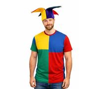 Jester Hat | Jester Hat with Bells | Clown Cap | Medieval Fool Hats | Renaissance Fair Hats | Court Jesters Headwear | Mardi Gras Accessories | Elastic Fit (Hat Only, Costume Not Included)