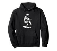 Jester or Fool Playing a Lute Antique Comedy Pullover Hoodie