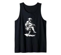 Jester or Fool Playing a Lute Antique Comedy Tank Top