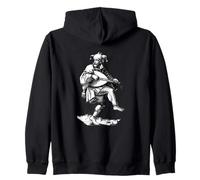 Jester or Fool Playing a Lute Antique Comedy Zip Hoodie