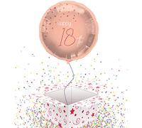 Jesters Party 18th Birthday Helium Inflated Foil Balloons with Box - 45cm Elegant Rose Gold Happy Birthday Balloon for Party Decorations - Party Supplies for Birthday Decorations, Anniversary