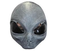Jesters Party Alien Latex Halloween Horror Half Face Mask, One Size, Grey, Made in Mexico