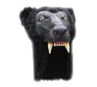 Jesters Party Black Bear Helmet Helmet Mask, Brown Latex and Fur, One Size, Made in Mexico