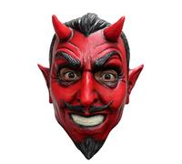 Jesters Party Classic Menacing Latex Devil Satan Halloween Horror Head Mask, One Size, Made in Mexico