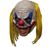 Jesters Party Deluxe Evil Clown Latex Head Mask, Chinless Design for Talking and Eating, Hand-Painted, Halloween Horror
