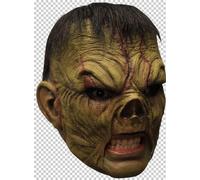 Jesters Party Deluxe Frankie Monster Chinless Latex Head Mask, Terrifying, Realistic, Hand-Painted, Mouth Cutout for Talking/Eating