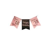 Jesters Party Happy Birthday Banner for 18th Birthday Decorations - Pink and Black Printed Party Flag Banner for Birthday Party Decorations - (8.5 x 8.5 x 7.5) cm