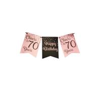 Jesters Party Happy Birthday Banner for 70th Birthday Decorations - Pink and Black Printed Party Flag Banner for Birthday Party Decorations - (8.5 x 8.5 x 7.5) cm