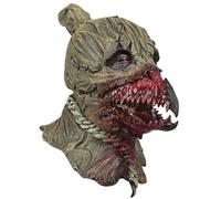 Jesters Party Savage Fanged Scarecrow Menacing Latex Halloween Horror Head Mask, One Size, Made in Mexico, Split Back for Ease of Fitting