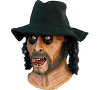 Jesters Party The Undertaker Head Mask with Hat & Hair, Halloween Horror Latex Mask, One Size, Made in Mexico